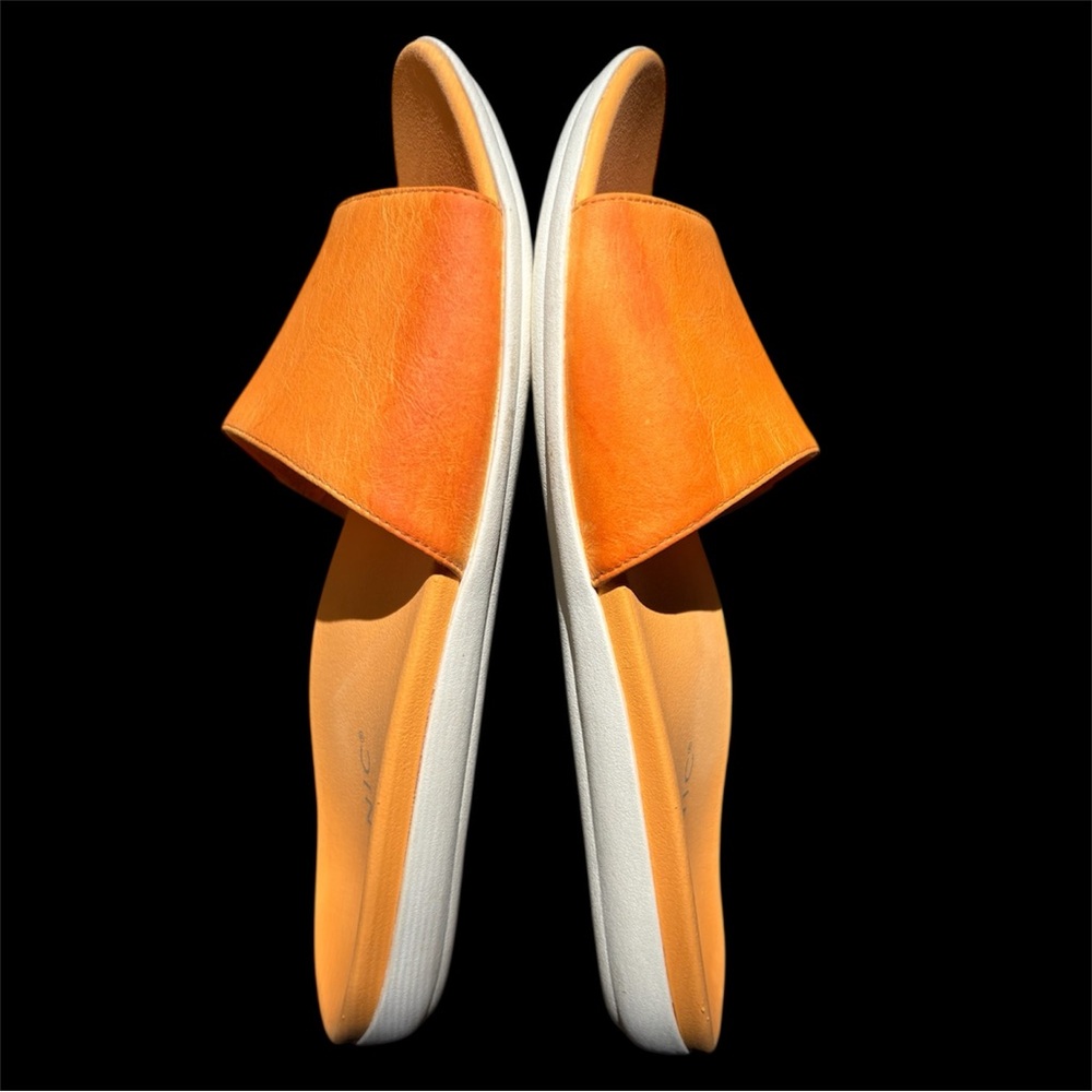 Vionic Orange Leather Slide Sandals - Picture 8 of 14